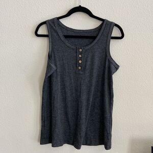 Ribbed Tank Size L NWOT dark gray color